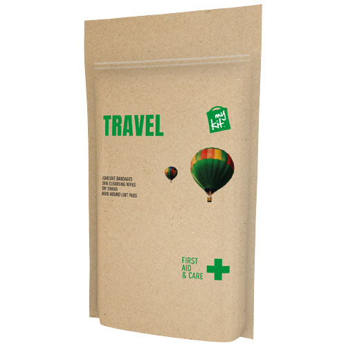 Kit promotionnel de secours pour voyageurs MyKit Marron kraft